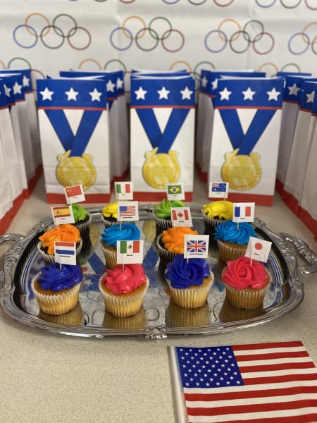 The culinary team took the time to personalize some cupcakes for the different participating countries.