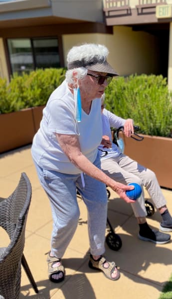 Bocci ball got a bit competitive as residents took to the grass.