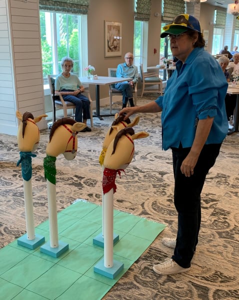 A Carolina Park resident sets up her horse for the horse racing event!