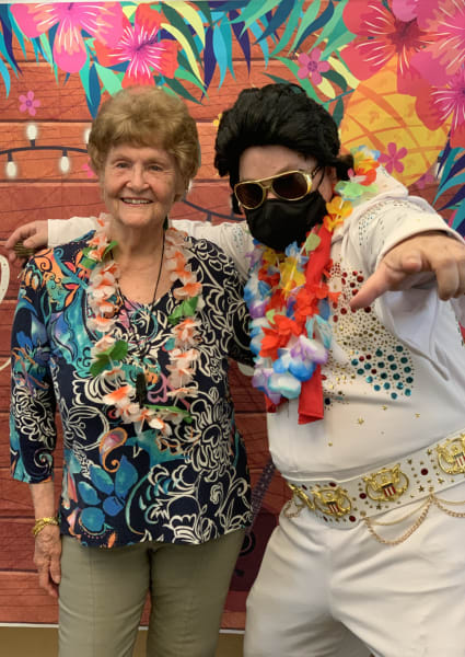 Willow Glen (CA) also had Elvis visit as he posed with residents and team members.