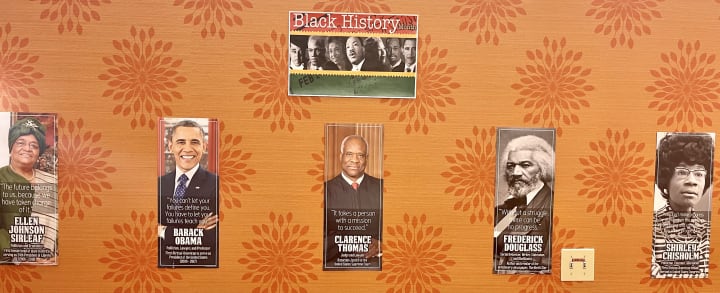 Quotes from African American historical figures were posted on the walls of First Hill