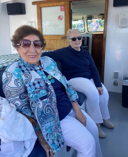 A couple of friends enjoy a cruise out on the Puget Sound!