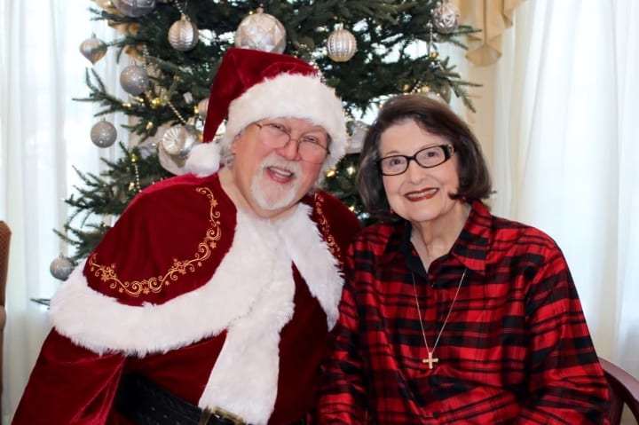 A Santa Maria (CA) resident enjoys her time with Santa