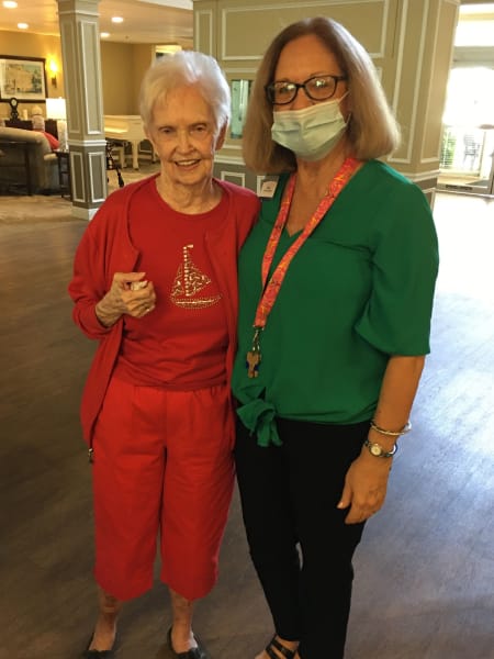 A Barkley Place resident gets in the party spirit as she wears a Christmas themed sweater!