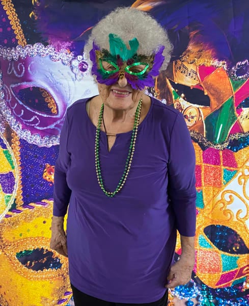 Bradenton (FL) residents loved wearing their Mardi Gras masks.