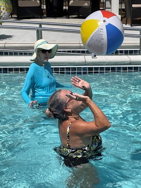 Carolina Park (SC) residents took advantage of the pool and played some volleyball.