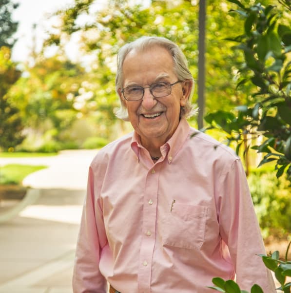 Resident smiling at our senior living community