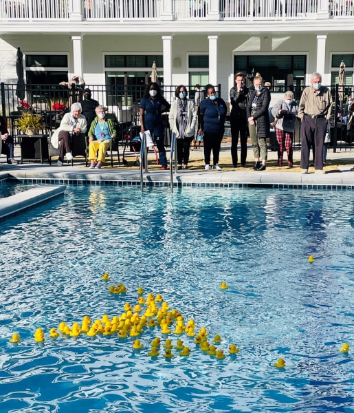 Carolina Park (SC) cheer on their ducks during the race.