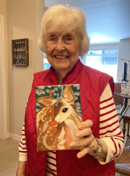 Woman who painted the Rudolph painting