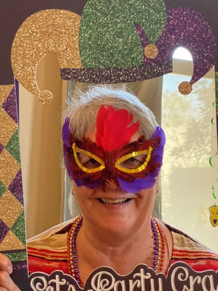 Solivita Marketplace (FL) residents loved wearing their Mardi Gras masks.