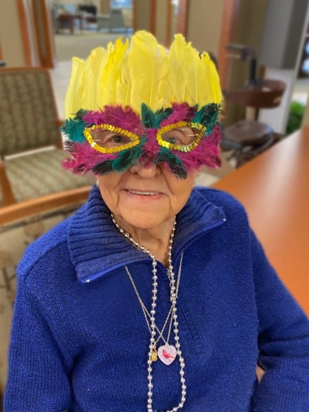 Woodstock (GA) residents loved wearing their Mardi Gras masks.