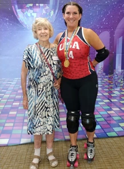 Resident with roller derby gold medalist, Misty Greer