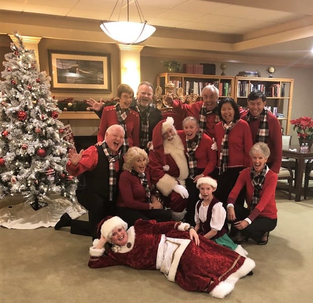 The team at Bankers Hill is celebrating with Santa!