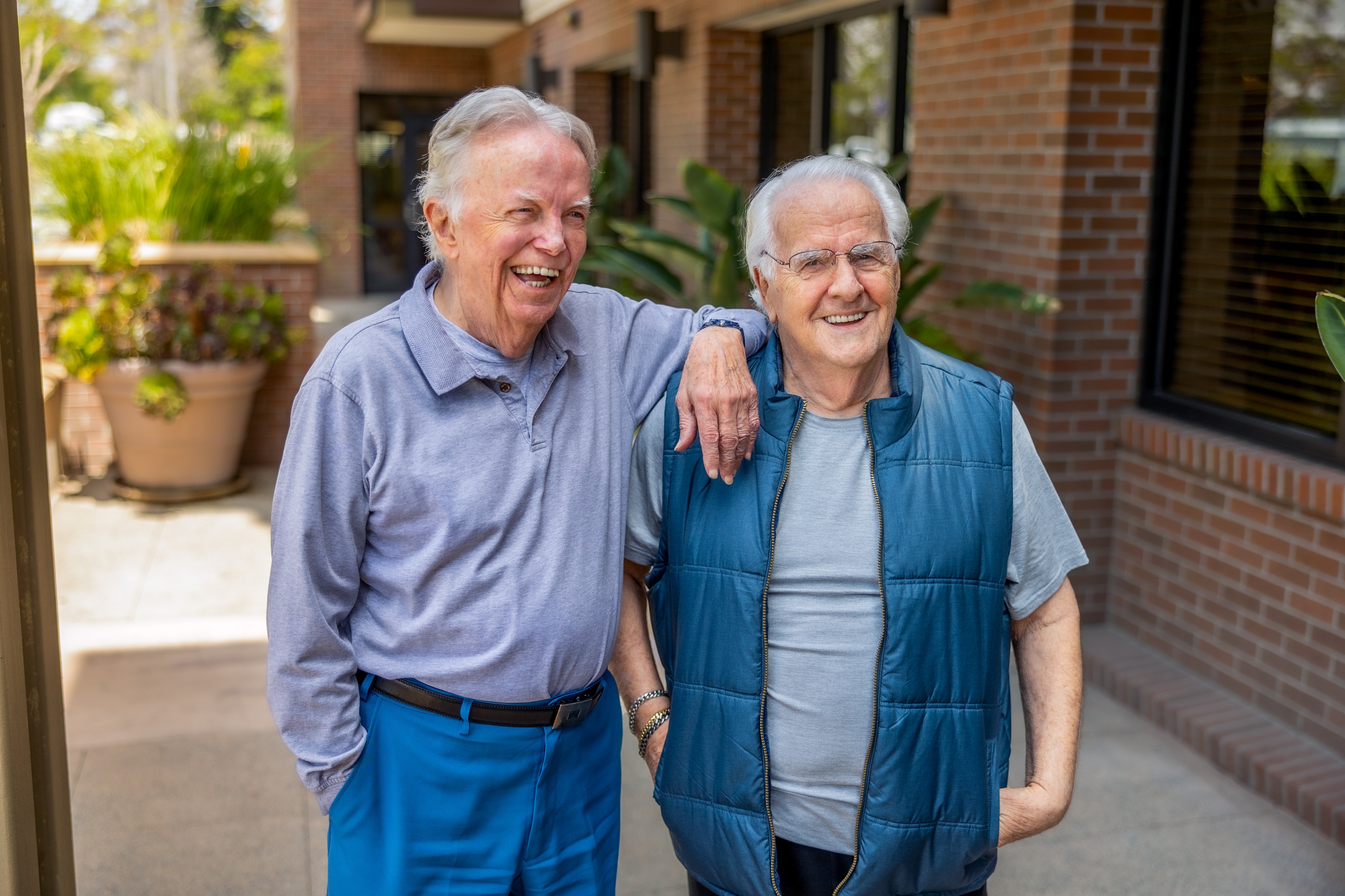 Two men patio